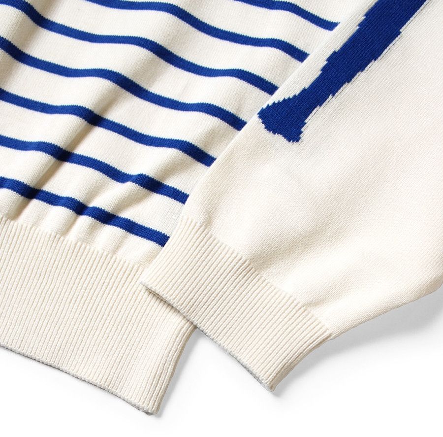Kapital KAPITAL Panel Border Boat Neck knit Sweater BONE Sleeve L Size US L / EU 52-54 / 3 - 9 Thumbnail