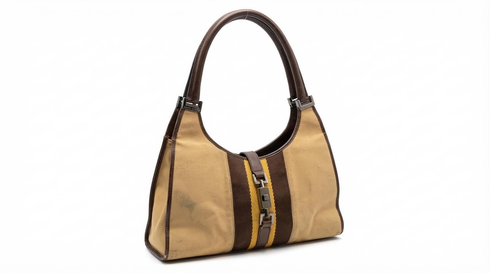 Gucci Gucci - Vintage Canvas and Leather Shoulder Bag Size ONE SIZE - 1 Thumbnail