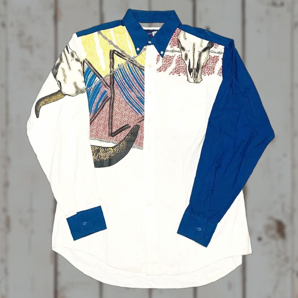 Wrangler Vtg Wrangler Western Aztec Button Up Long Sleeve Shirt Mens Large 16 1/2 Size US L / EU 52-54 / 3 - 1 Thumbnail