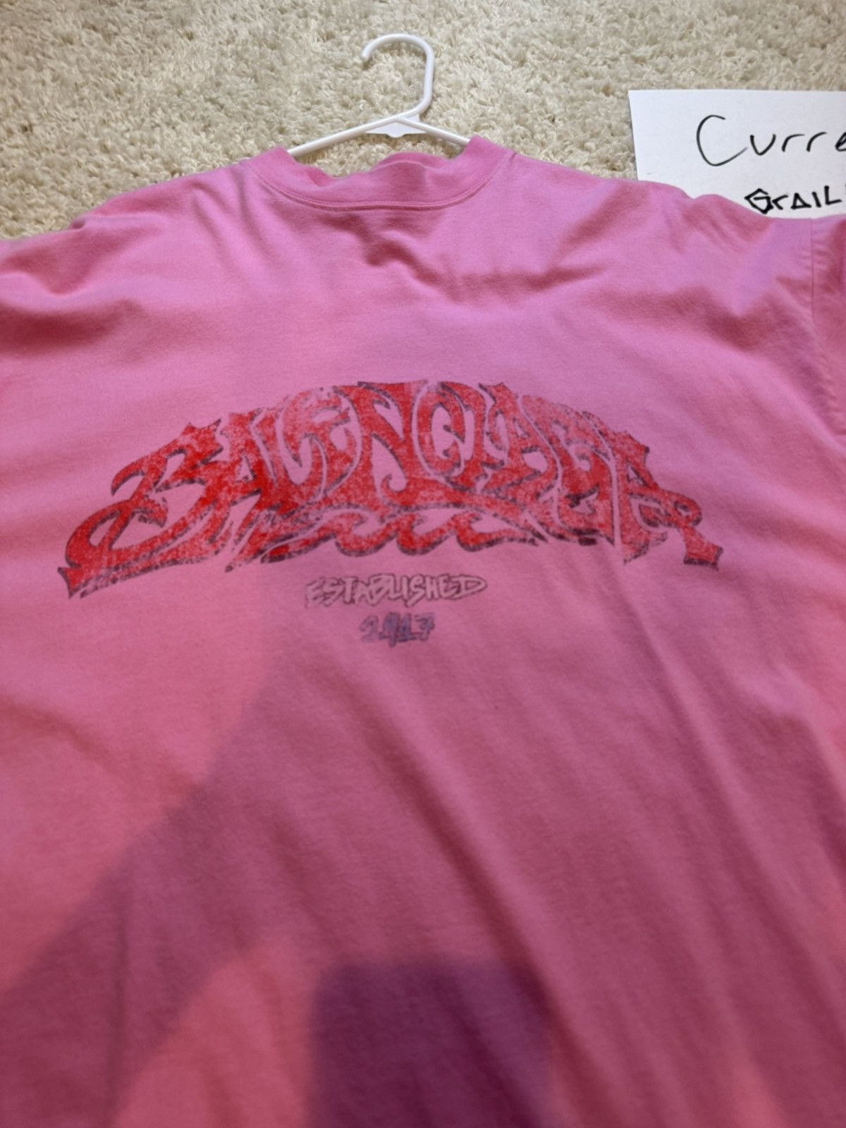 Balenciaga Balenciaga Off Shore Pink Oversized Tshirt Size US M / EU 48-50 / 2 - 2 Thumbnail