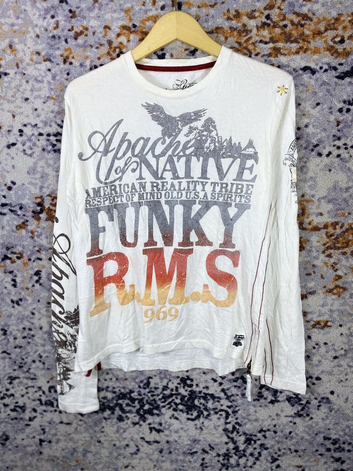 Japanese Brand × Vintage Apache Native American Funky R.M.S Poem Long Sleeve Size US M / EU 48-50 / 2 - 1 Thumbnail