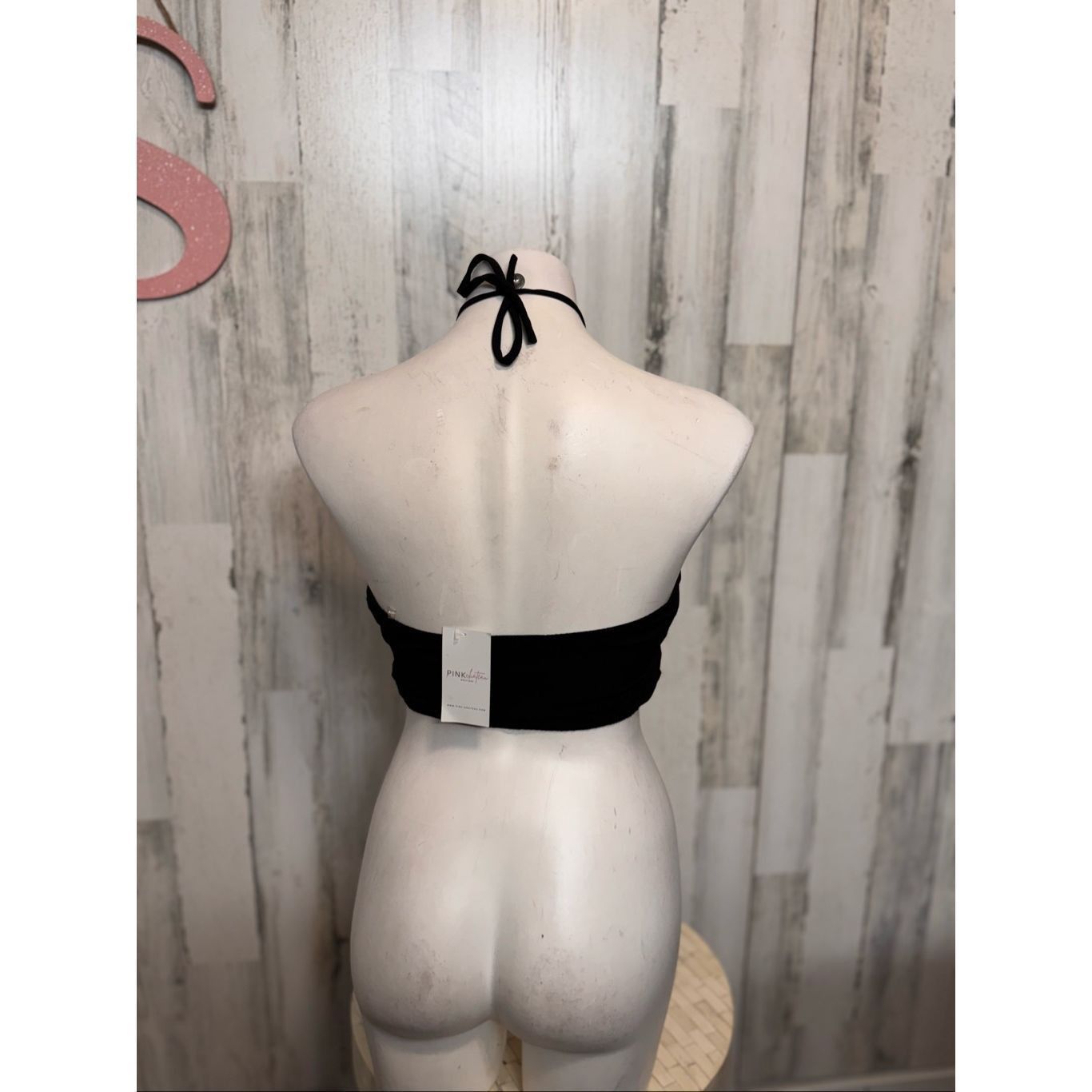 Other HYFVE Black Lace-Up Halter Crop Top Size Small Pink Chateau Size S / US 4 / IT 40 - 5 Thumbnail