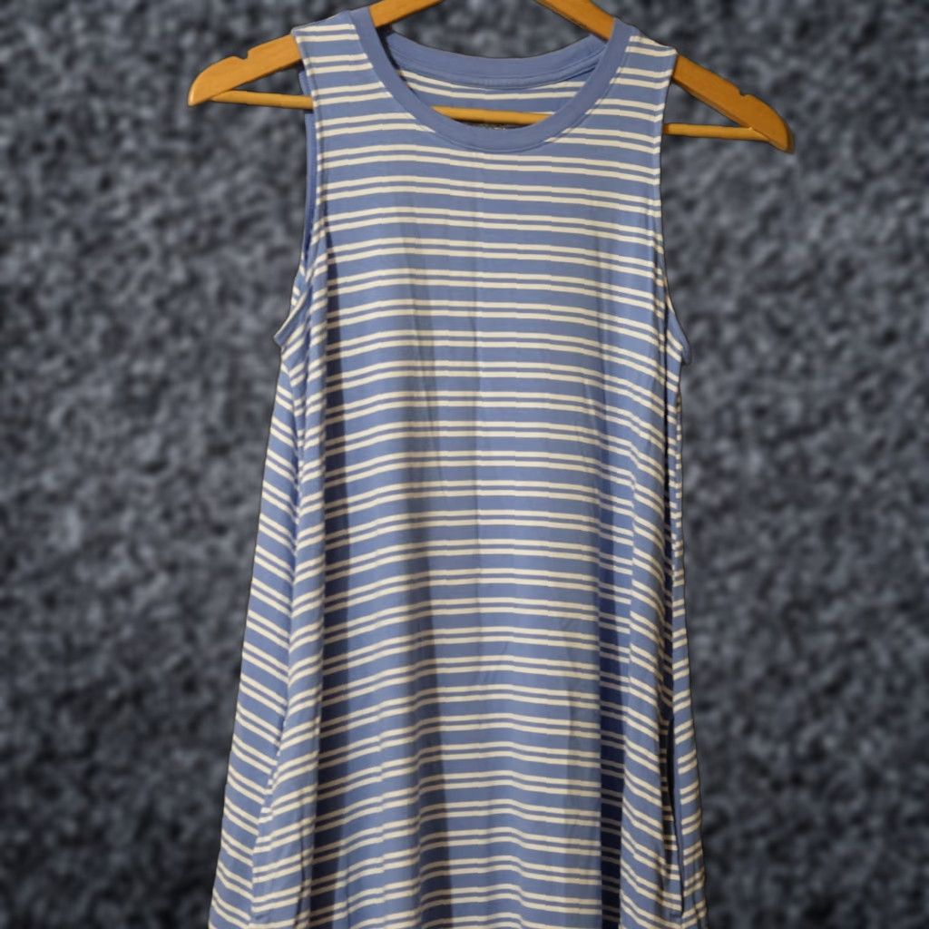 Vintage VINTAGE Time and Tru Shirt Dress Womens S Blue/White Striped Sleeveless Tank Dress Casual Size S / US 4 / IT 40 - 1 Thumbnail
