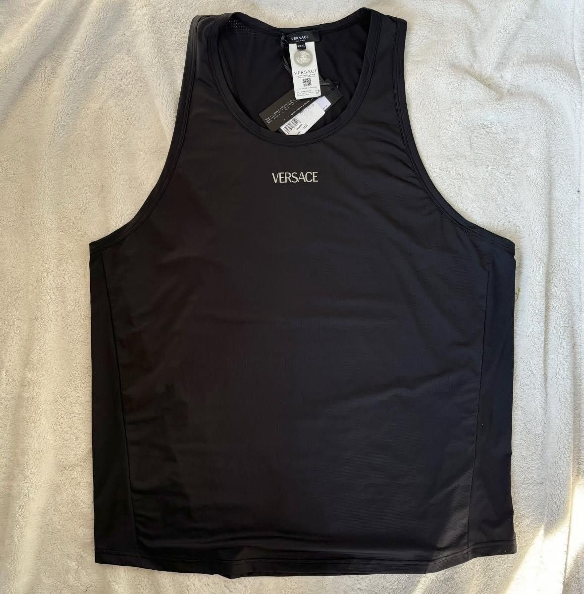 Versace Versace Black Athletic La Greca Tank Top Size US XL / EU 56 / 4 - 2 Thumbnail
