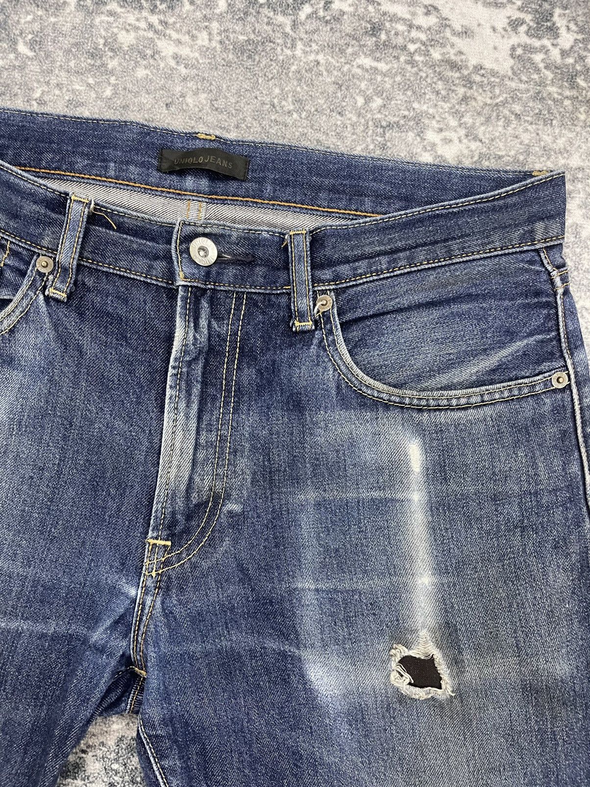 Uniqlo Uniqlo Kaihara Distressed Denim Size US 33 - 4 Thumbnail