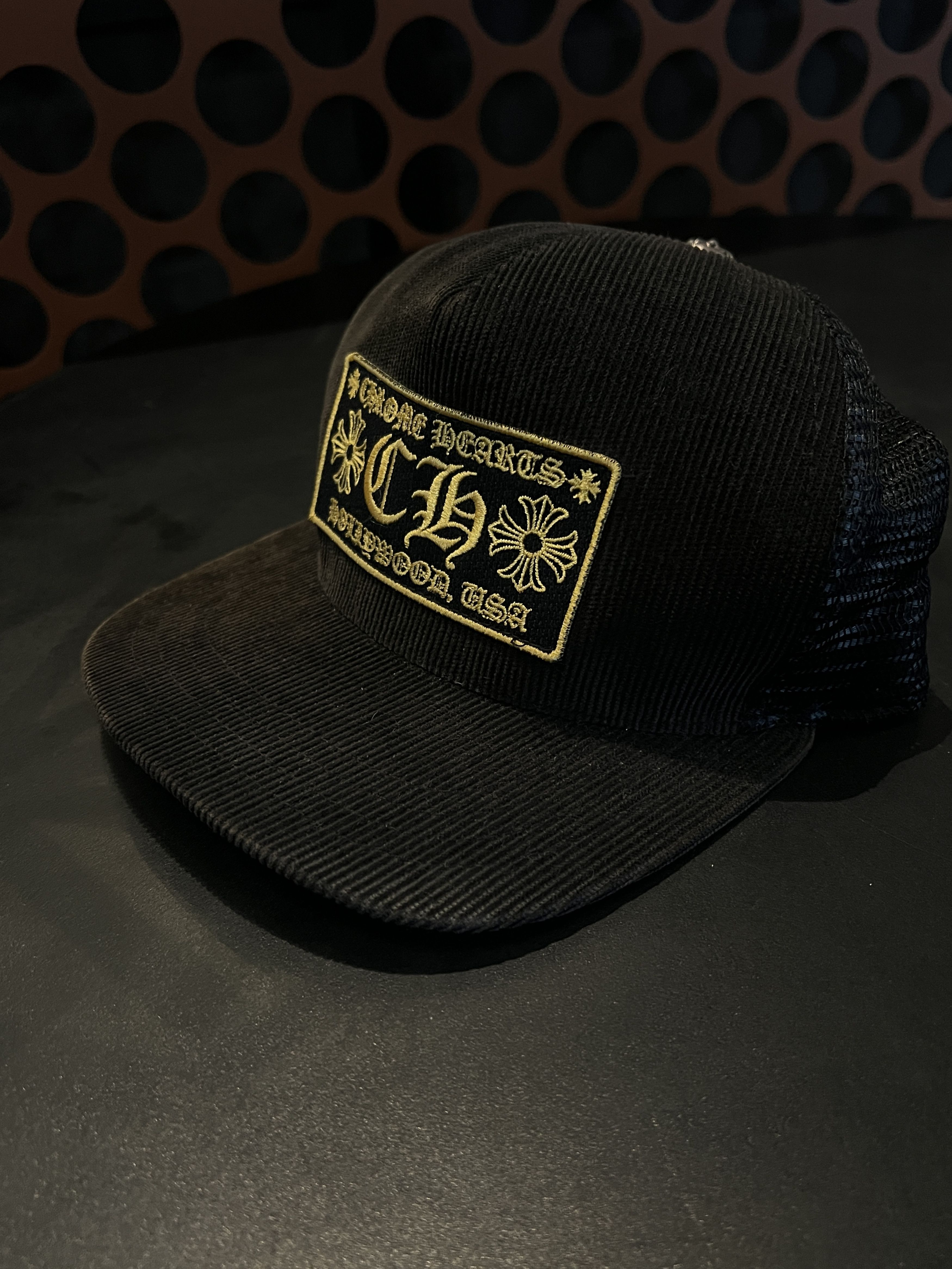 Chrome Hearts CHROME HEARTS CH Corduroy Black/Yellow Trucker Hat Size ONE SIZE - 14 Thumbnail