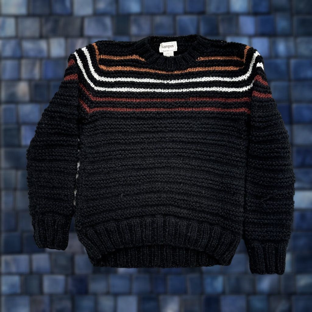 Vintage VINTAGE Campus Hand Knit Striped Pullover Sweater Men’s XL Size US XL / EU 56 / 4 - 1 Thumbnail