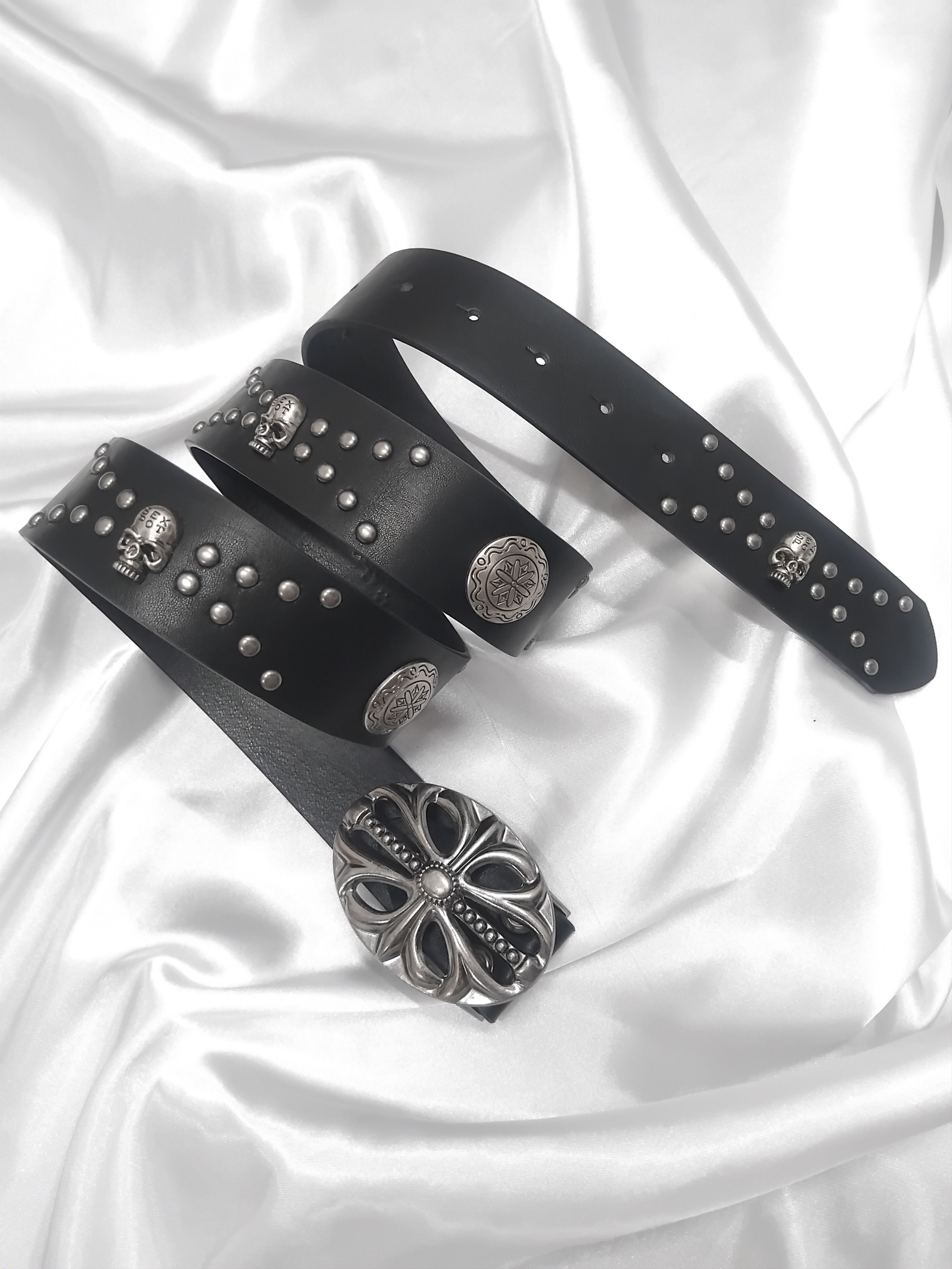Japanese Brand Skull punk rock streetwear black colour belt Size ONE SIZE - 4 Thumbnail