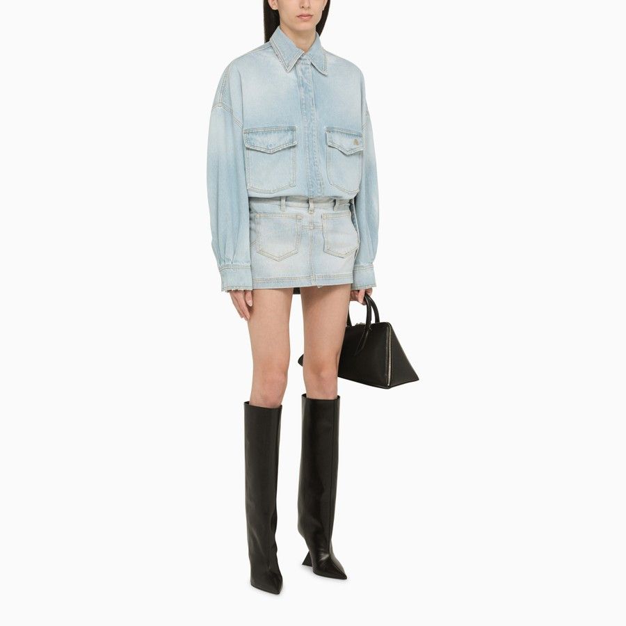 The Attico o1d2blof1024 Denim Mini Skirt in Light Blue Size 26" / US 2 / IT 38 - 2 Thumbnail