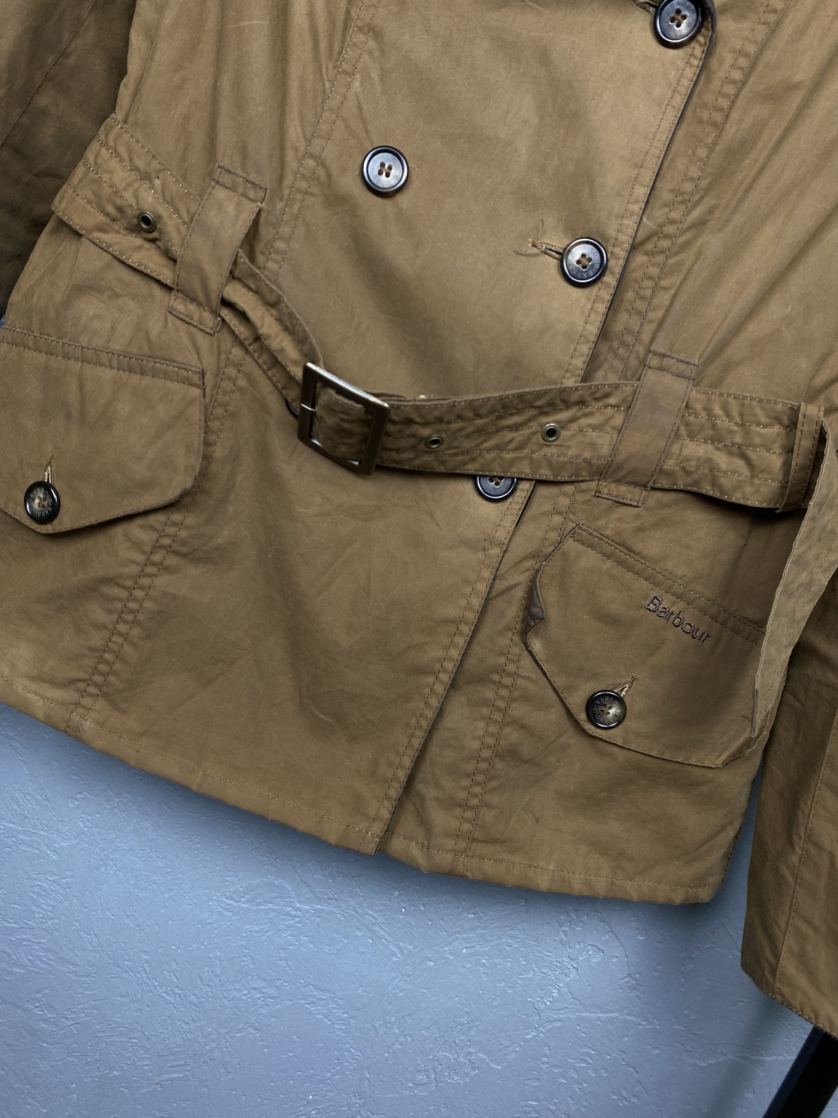Barbour Barbour Vintage Womens Elmgate Trench Coat Wax Jacket Size M / US 6-8 / IT 42-44 - 3 Thumbnail