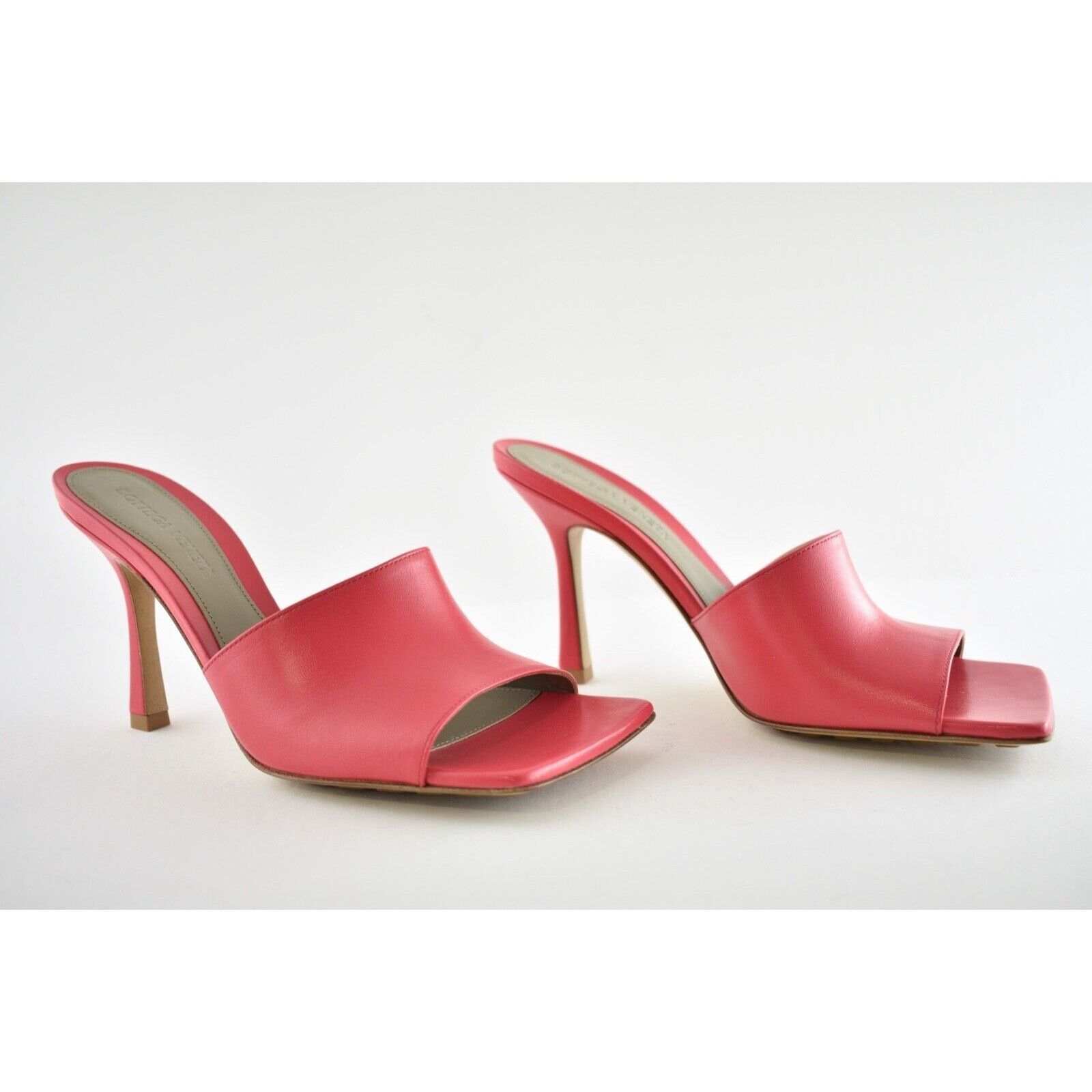 Bottega Veneta Stretch Square Toe Pink Backless Sandal Heel Pump 37 Size US 7 / IT 37 - 3 Thumbnail