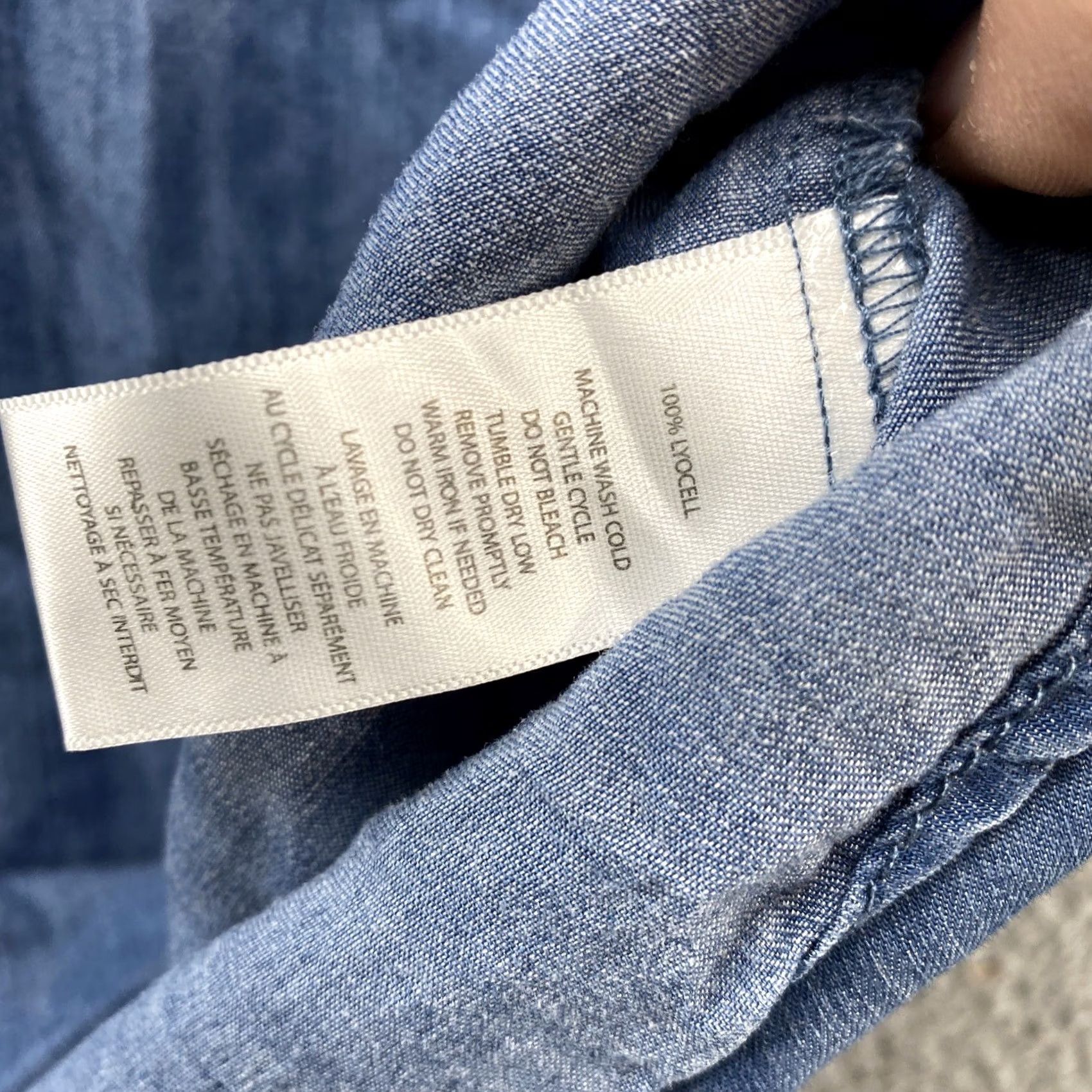 Vintage Beach Lunch Lounge Shirt Women’s Blue Chambray Lyocell 3/4 Sleeve V-Neck Pullover SZ S Size S / US 4 / IT 40 - 4 Thumbnail