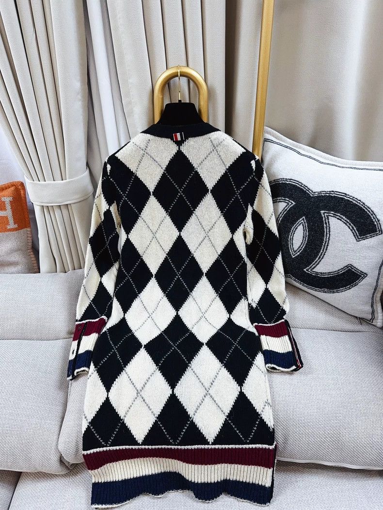 Thom Browne Thom browne Black and white checkerboard cardigan coat 2504 Size XS / US 0-2 / IT 36-38 - 2 Thumbnail
