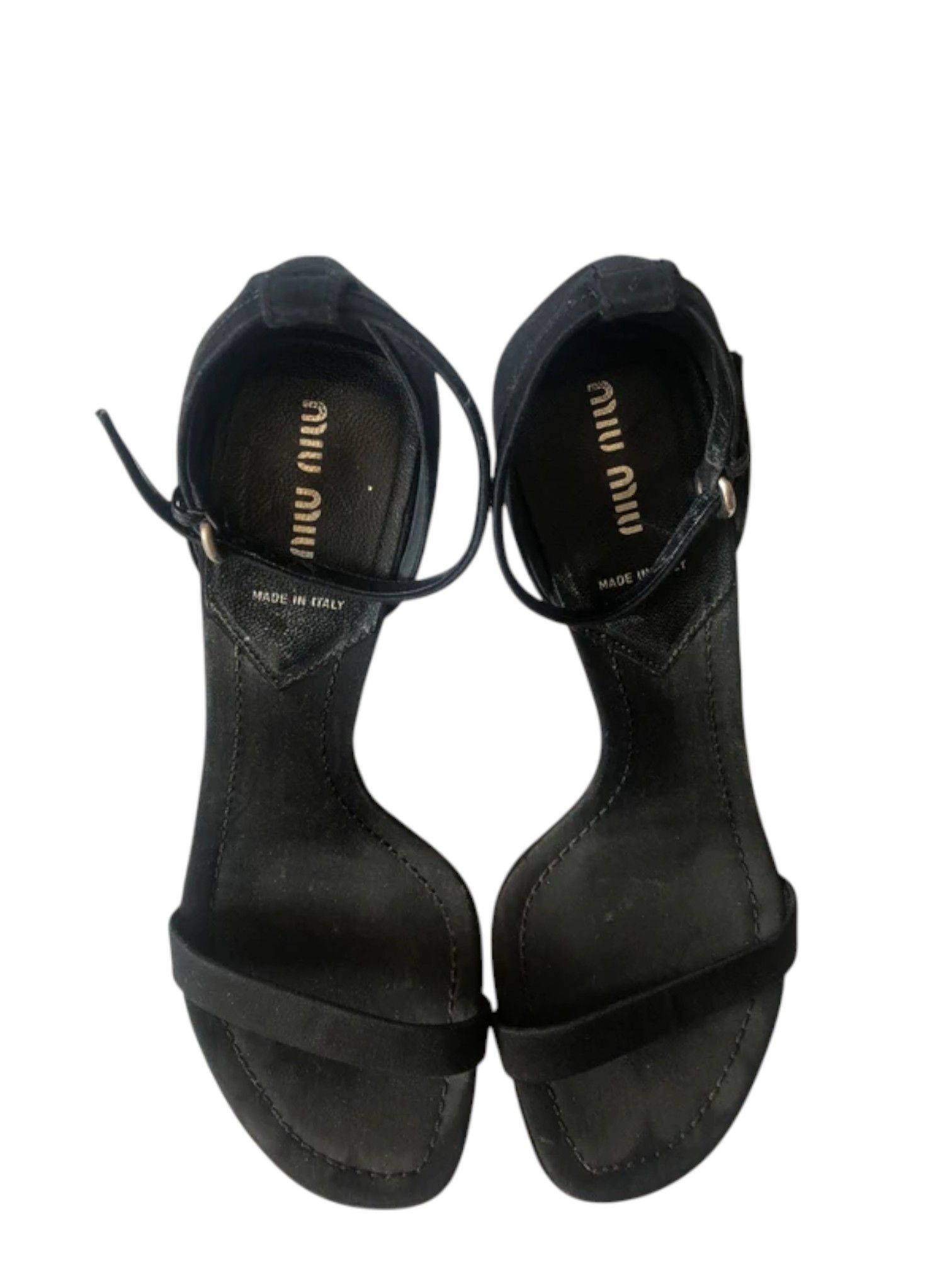 Miu Miu Miu Miu Satin Ankle-Strap Sandals with Metal Heel, Mid-2000s Size US 8.5 / IT 38.5 - 1 Thumbnail