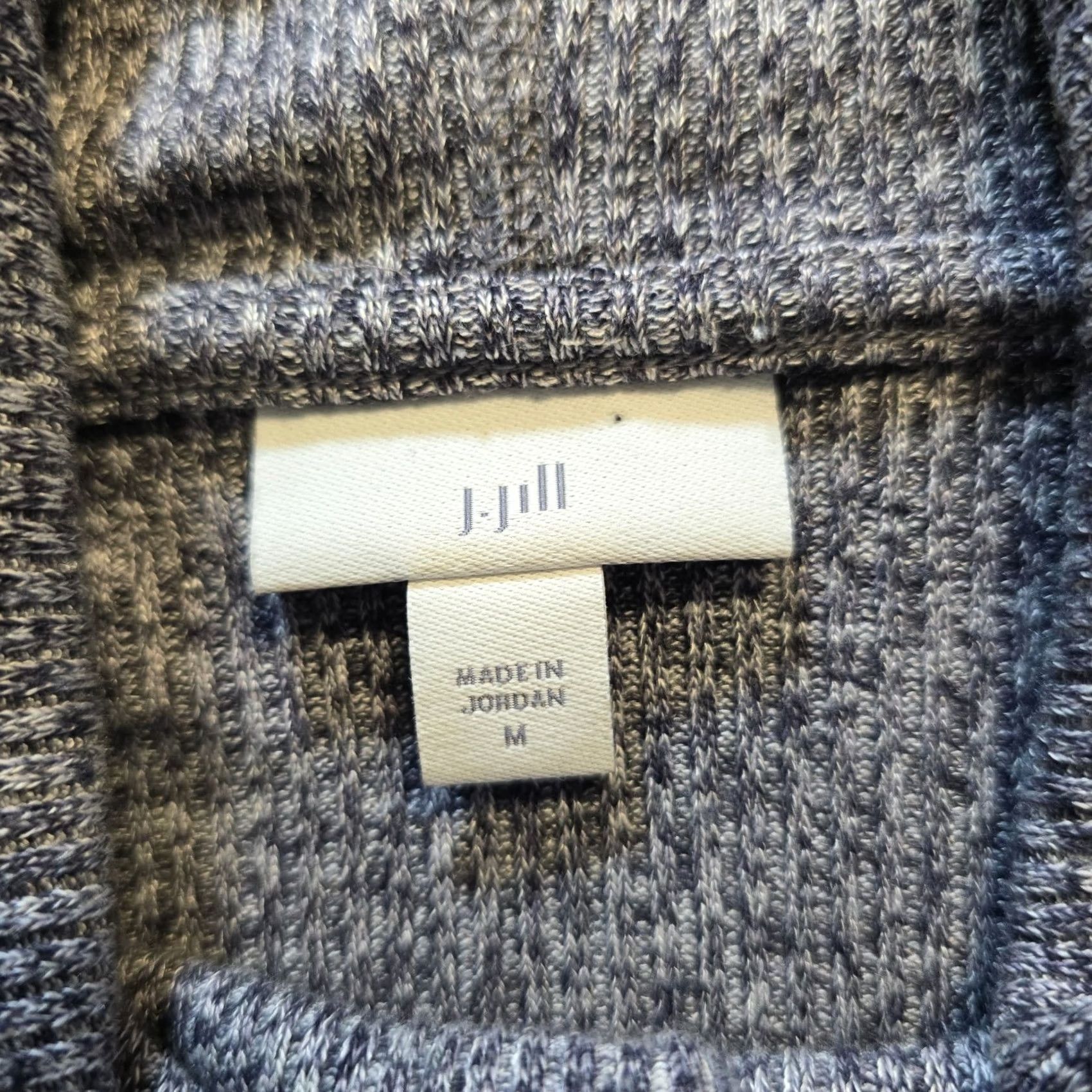 J. Jill J. Jill Shirt Women Medium Blue Thermal Cowl Neck Textured Knit Casual Lounge Size M / US 6-8 / IT 42-44 - 4 Thumbnail