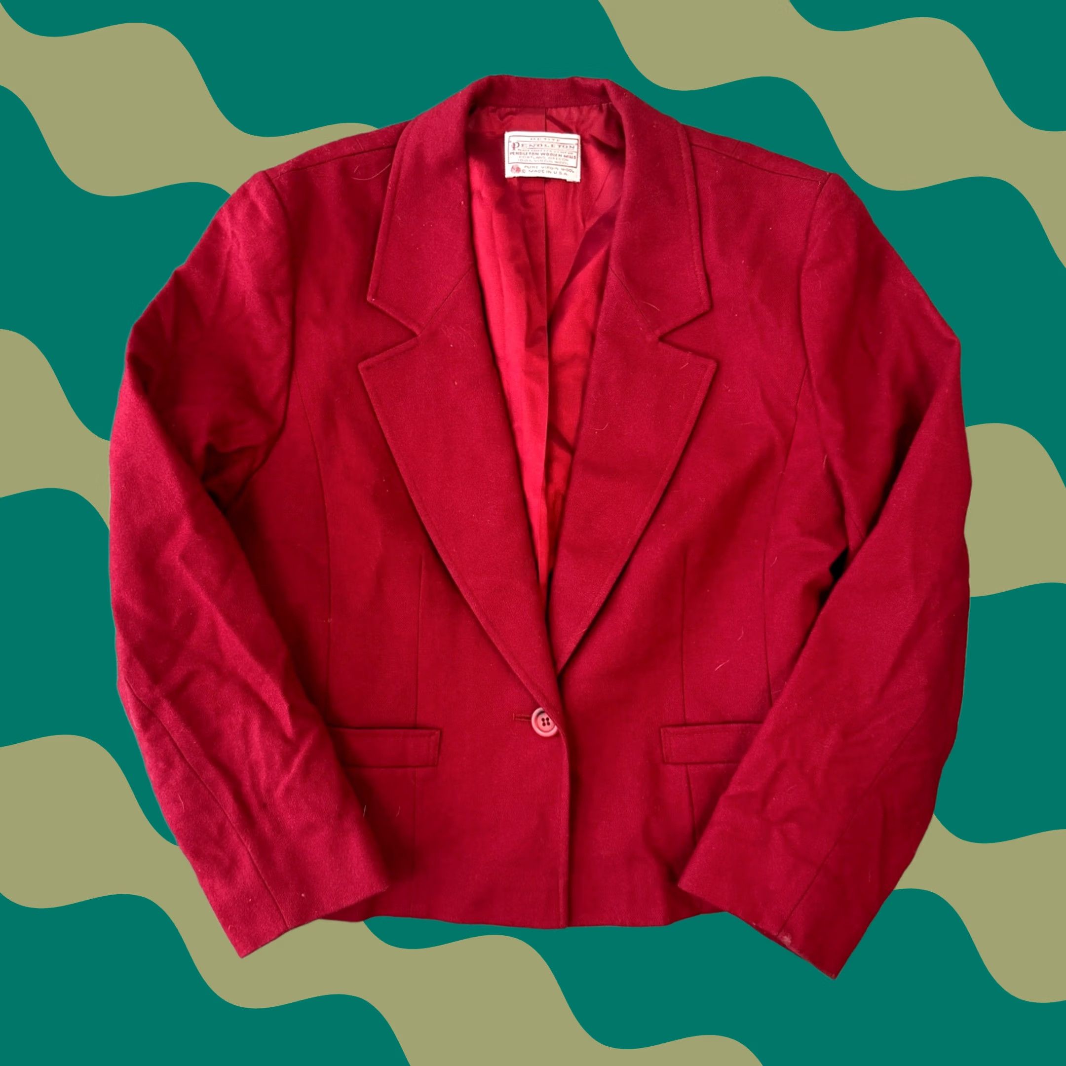 Pendleton VINTAGE Pendleton Blazer Shirt Womens Small Red Wool Longsleeve Size S / US 4 / IT 40 - 1 Thumbnail