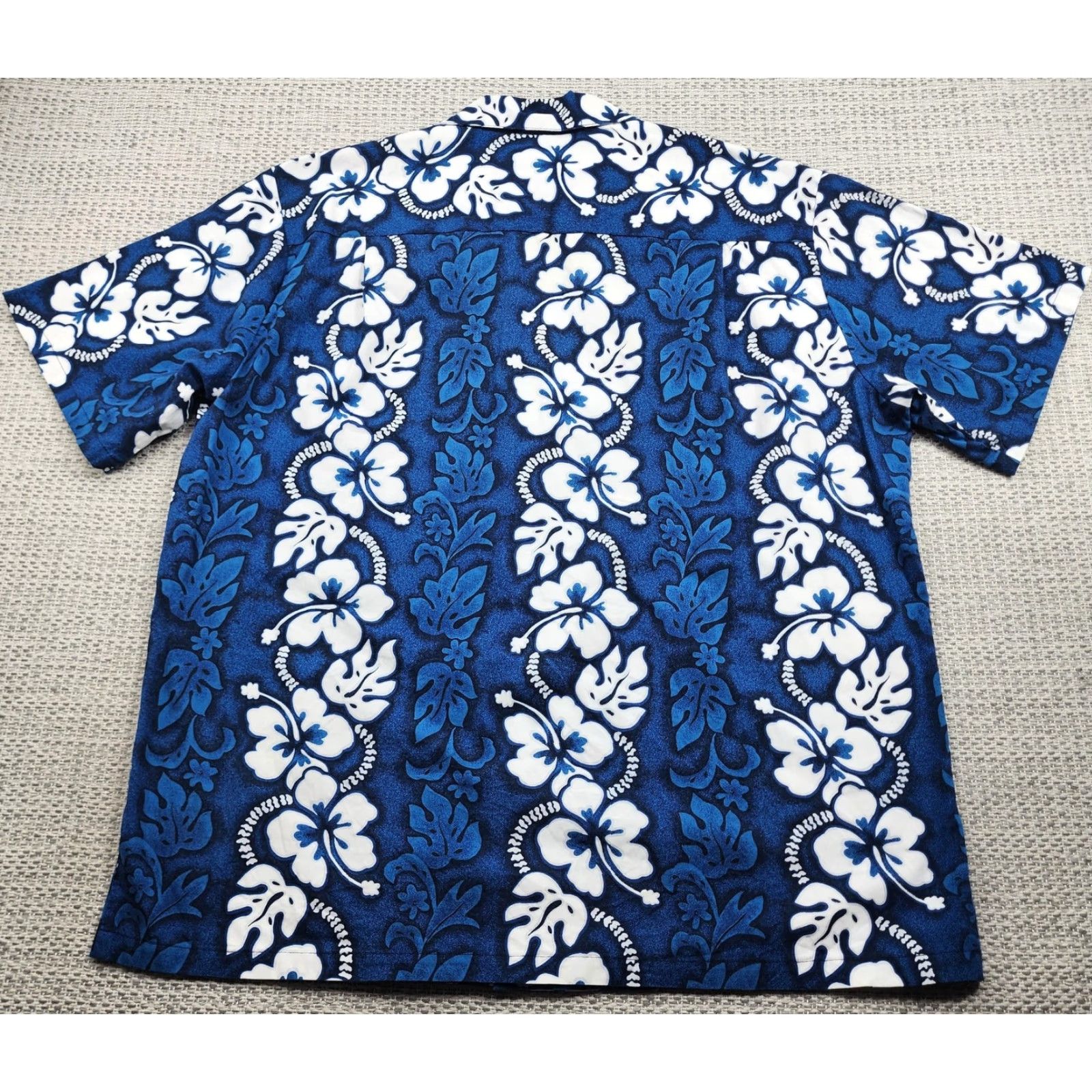 Vintage VINTAGE KY'S Hawaiian Shirt Mens XL Blue White Hibiscus Floral Camp Collar Made in Hawaii USA Shirt Size US XL / EU 56 / 4 - 6 Thumbnail