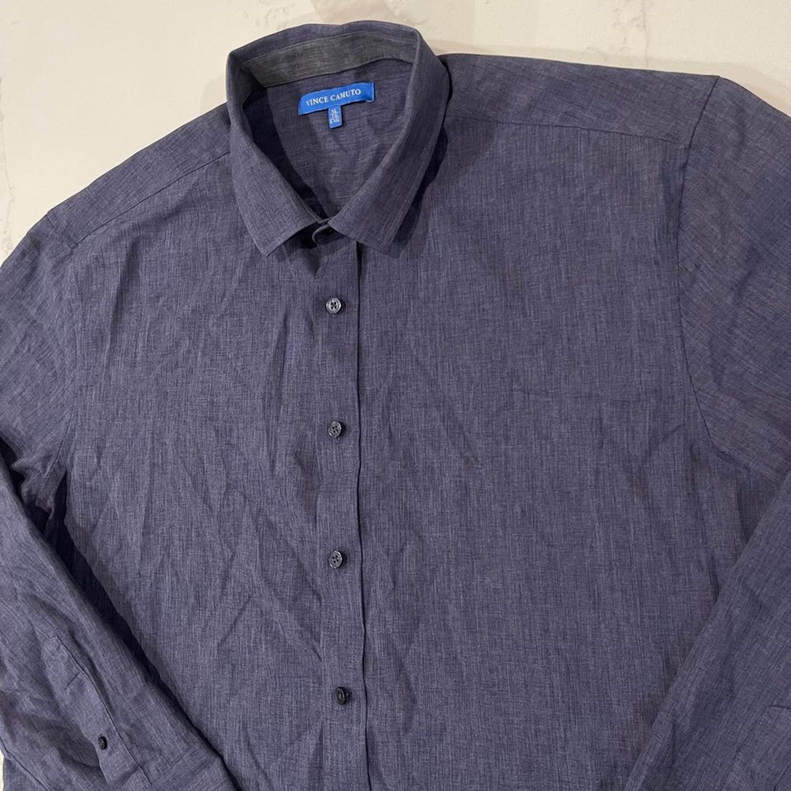 Vince Camuto Vince Camuto Long Sleeve Button Up Dress Shirt Blue Men's XL Size US XL / EU 56 / 4 - 3 Thumbnail