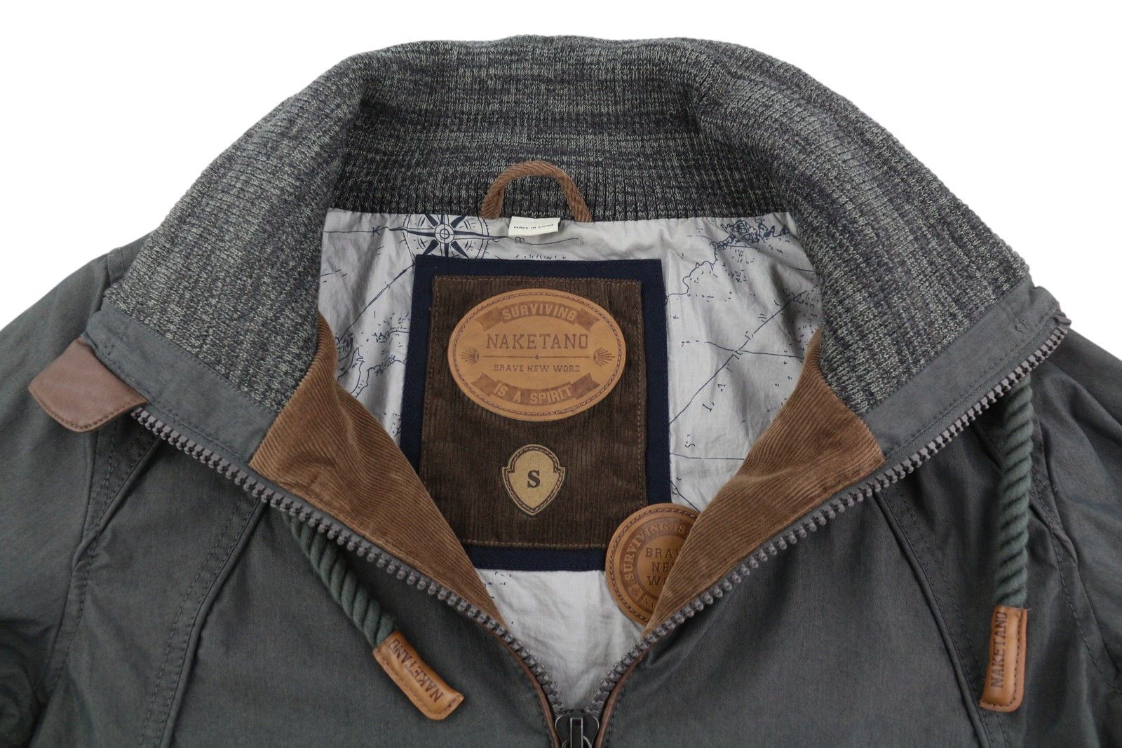 Naketano S Grey High Neck Lined Pockets Lightweight 86447 Size S / US 4 / IT 40 - 5 Thumbnail