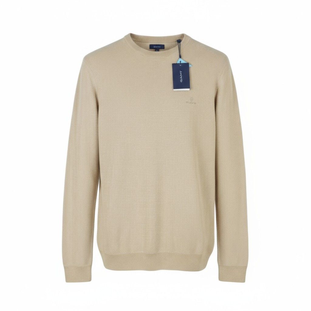 Gant MULTI TEXTURE C-NECK L Khaki Melange Beige Jumper 87319 Size US L / EU 52-54 / 3 - 1 Thumbnail