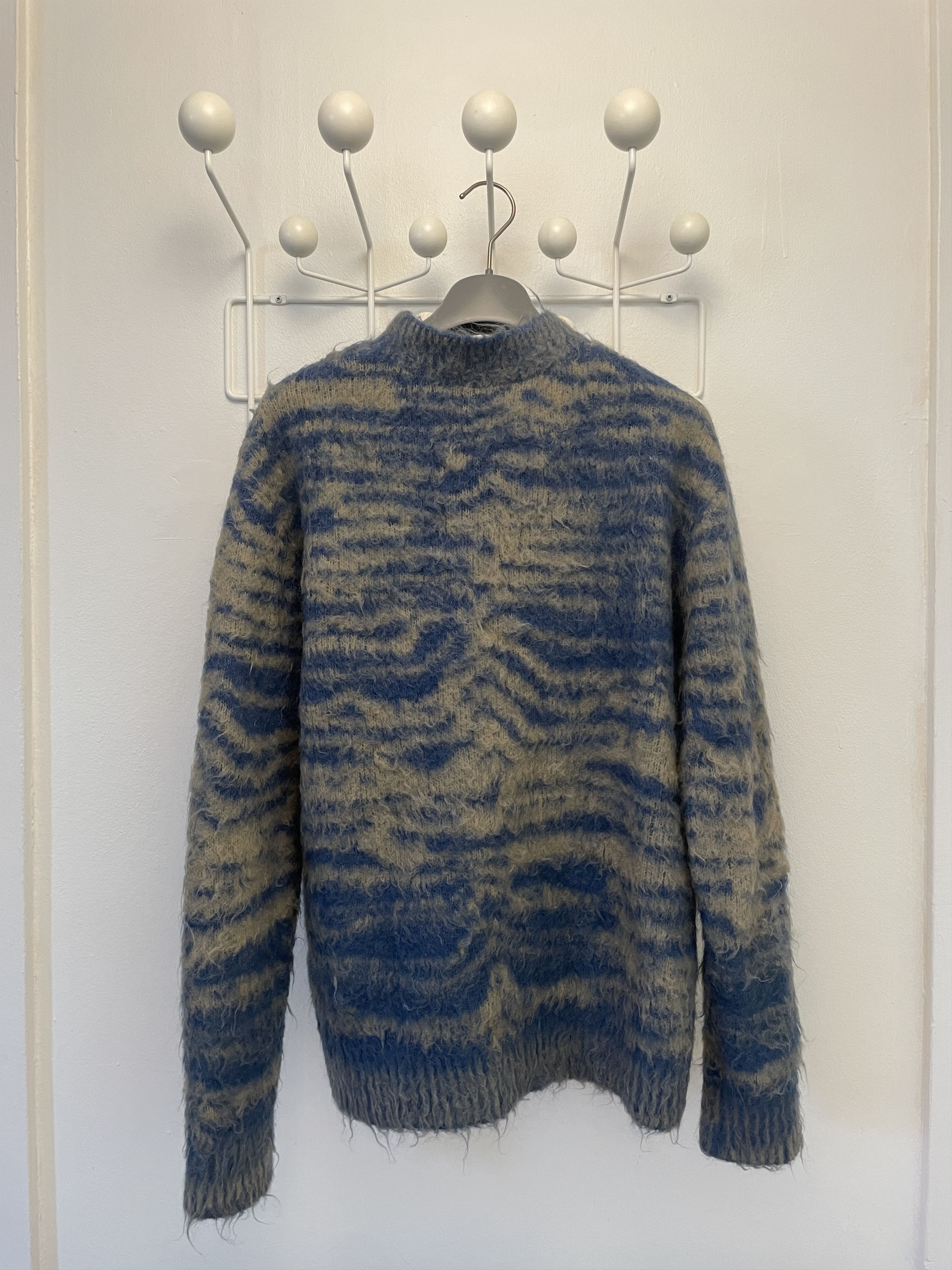 Acne Studios Blue & Tan Mohair Jacquard Sweater XS Size US XS / EU 42 / 0 - 2 Thumbnail