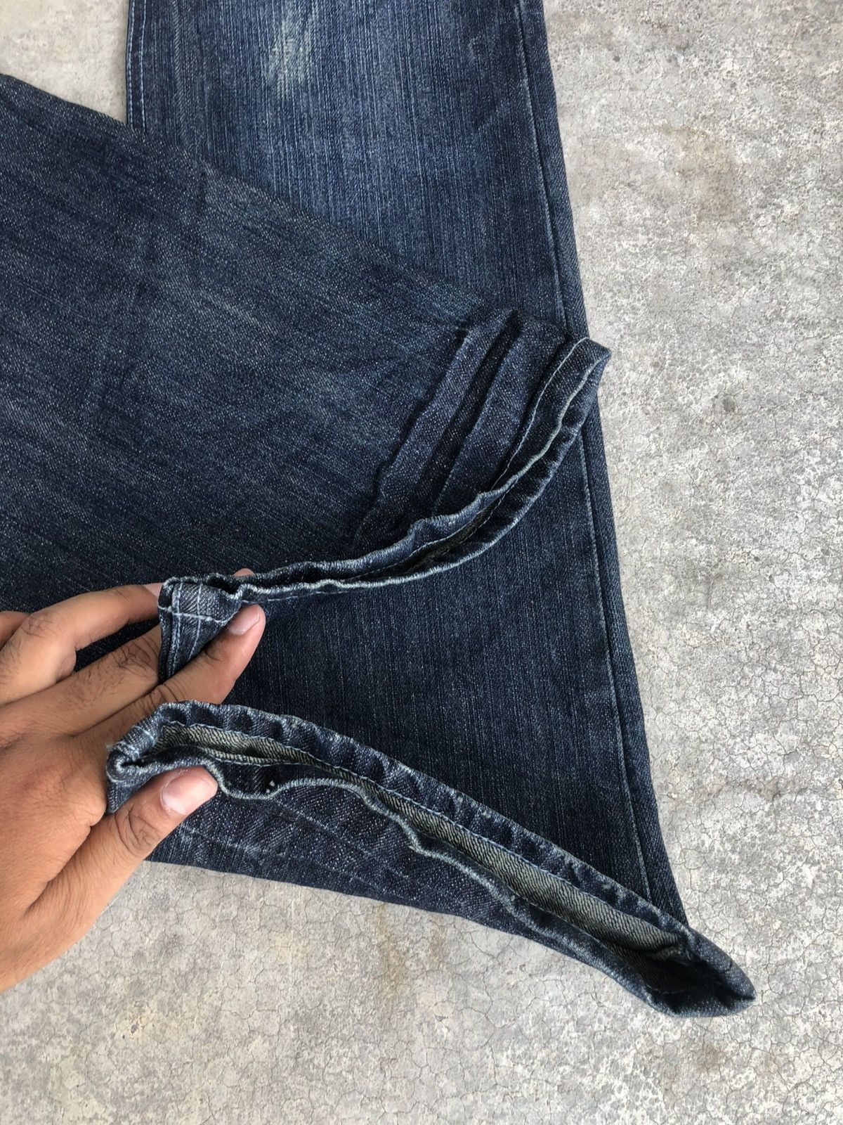 Le Grande Bleu (L.G.B.) Japanese Indecent Flared Jeans Distressed Buckle Back Size US 30 / EU 46 - 13 Thumbnail