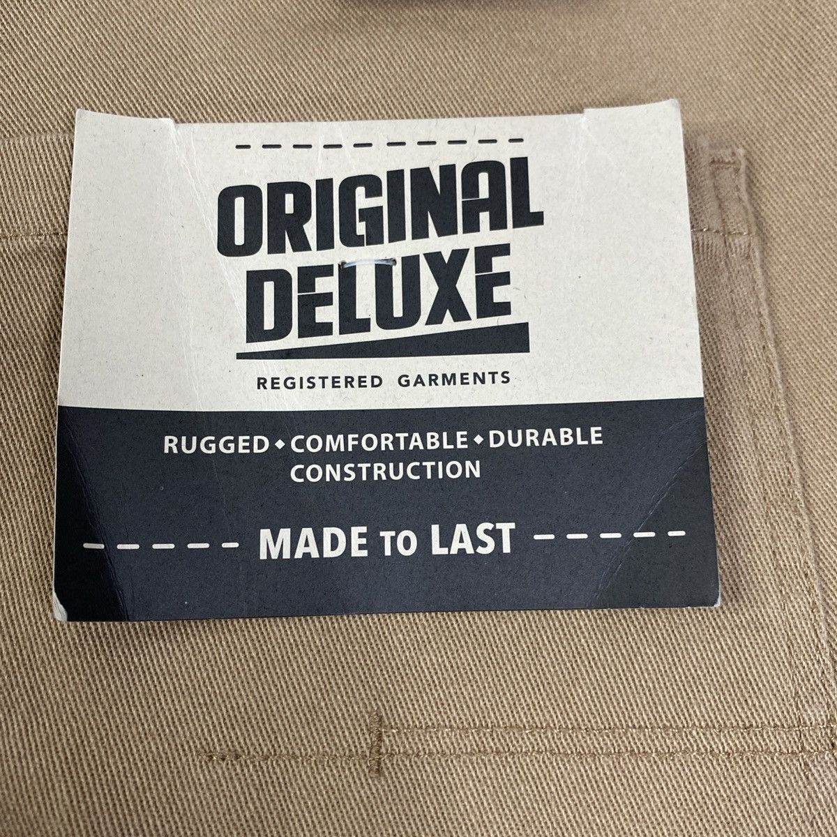 DELUXE Original Deluxe Mens Work Pants Rugged Khaki 38x30 NWT Size US 38 / EU 54 - 7 Thumbnail