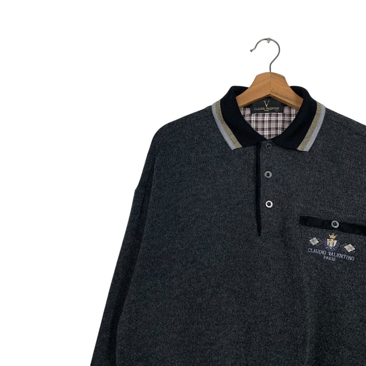 Vintage 90's CLAUDIO VALENTINO Half Button Sweatshirt #2524-C114 Size US L / EU 52-54 / 3 - 6 Thumbnail