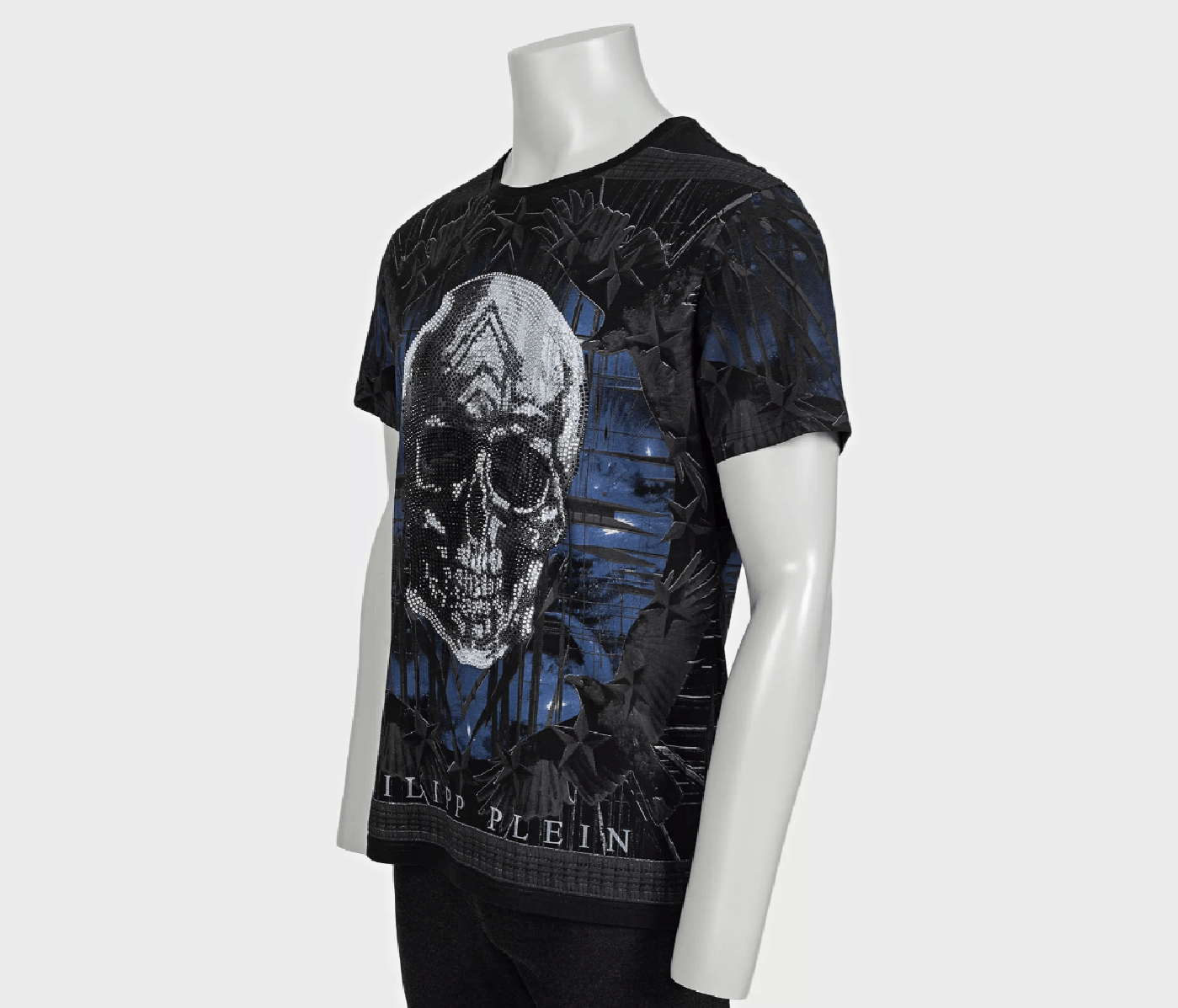Philipp Plein Philipp Plein Black Rhinestone T-Shirt Men XL Size US XL / EU 56 / 4 - 2 Thumbnail