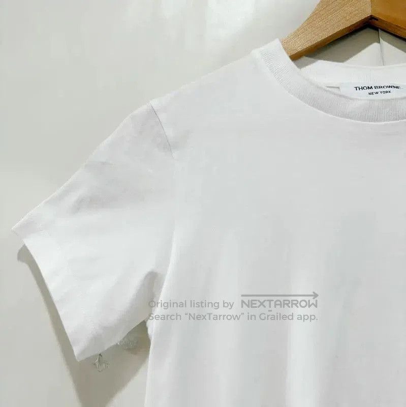 Thom Browne Thom Browne Short Sleeve White Cotton Tee . Size XXS / US 00 / IT 34 - 2 Thumbnail