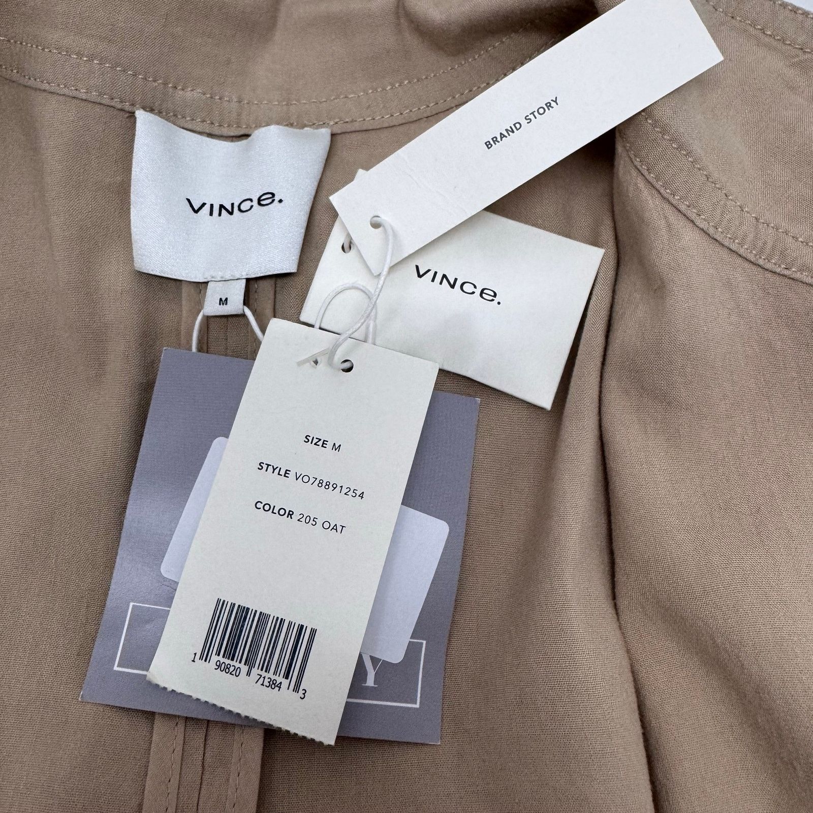 Vince VINCE Drapey Linen Blend Jacket sz M Oat Neutral Safari Size M / US 6-8 / IT 42-44 - 7 Thumbnail