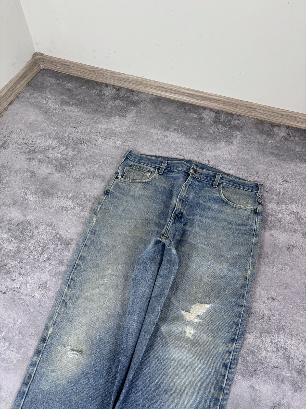 Carhartt Vintage Carhartt Men’s Denim Jeans Faded Light Blue Workwear Size US 38 / EU 54 - 10 Thumbnail