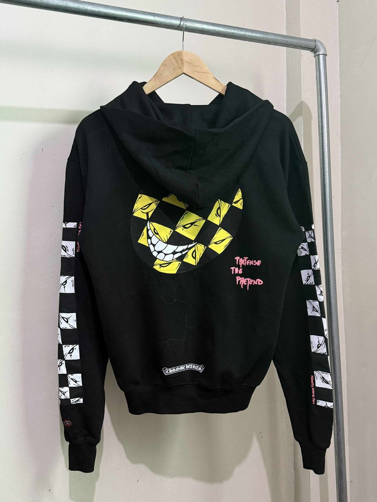 Chrome Hearts x Matty Boy Black Hoodie Yellow Back Design