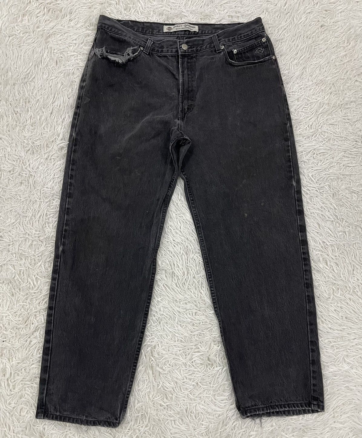Harley Davidson Harley Davidson Denim Relaxed Leg Pants Size US 37 - 1 Thumbnail
