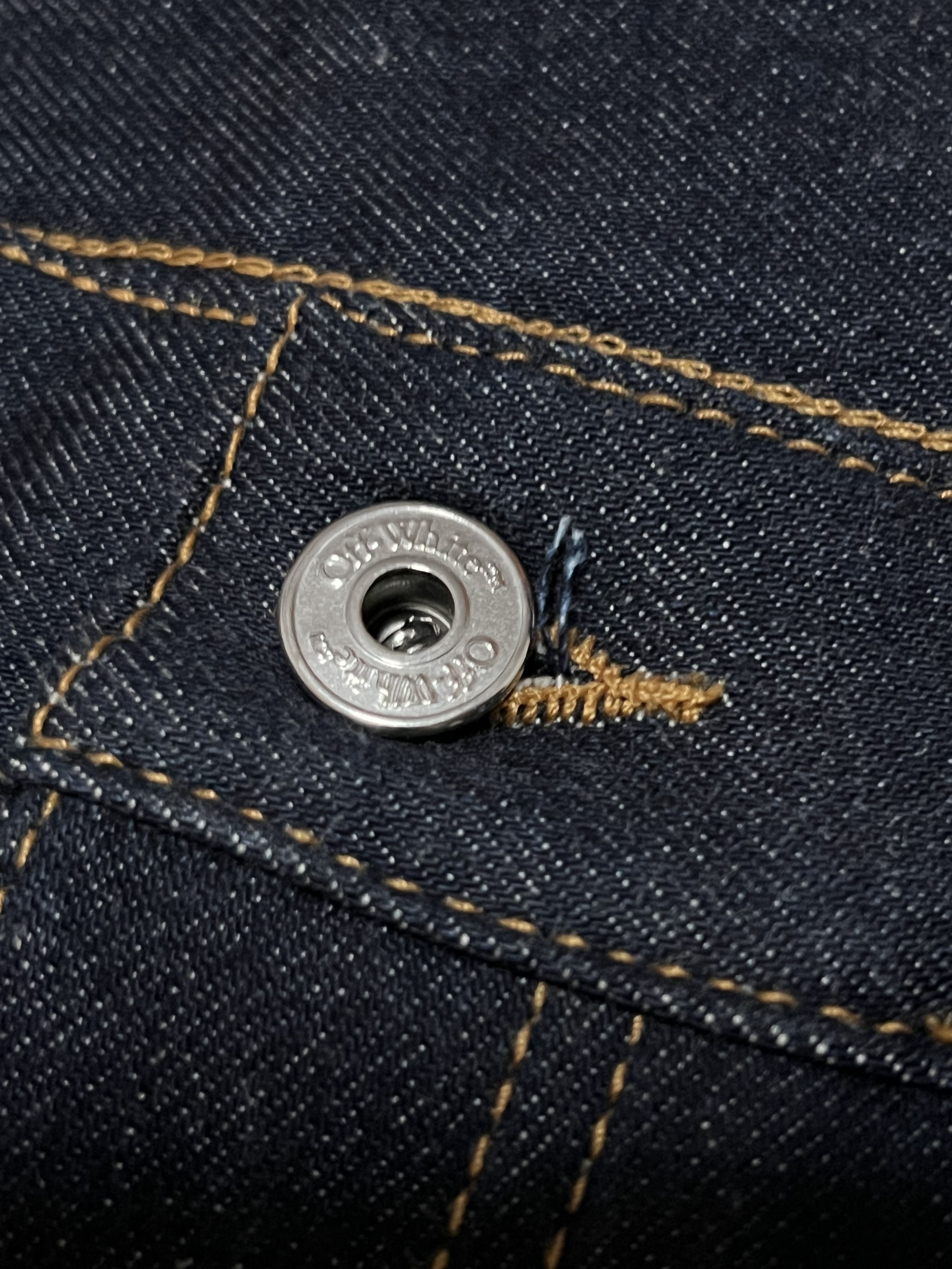 Off-White Off-White SS24 “90s Logo” Raw Blue Flare Jeans - W31 Size US 31 - 3 Thumbnail