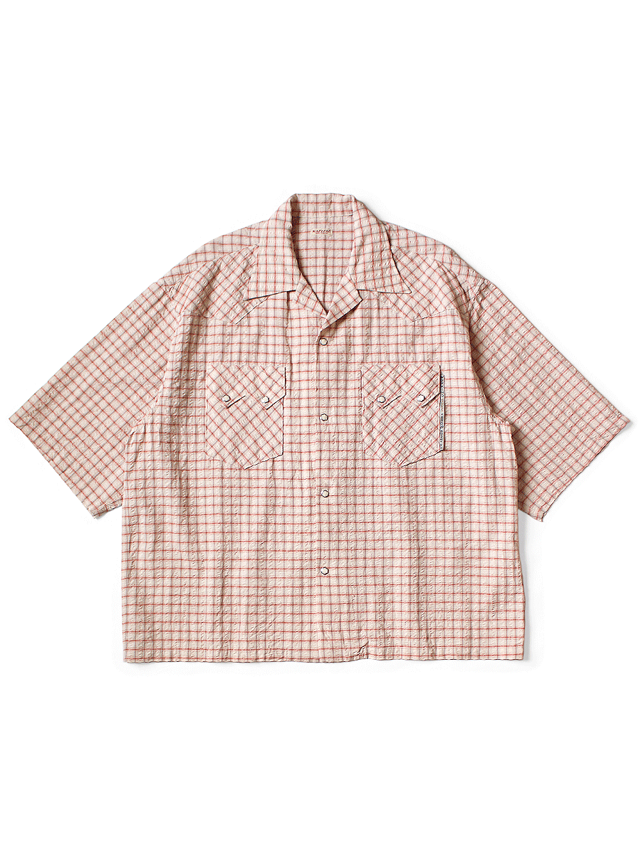 Kapital Kapital Linen Soccer Check Open Collar Western BIG Shirt Size US M / EU 48-50 / 2 - 1 Thumbnail