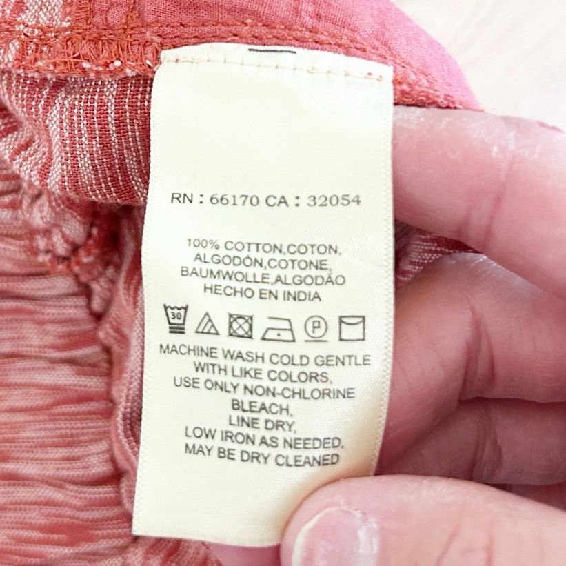 Anthropologie By Anthropologie Red Longshore Ikat Cotton Pants Sz S Size 27" / US 4 / IT 40 - 4 Thumbnail