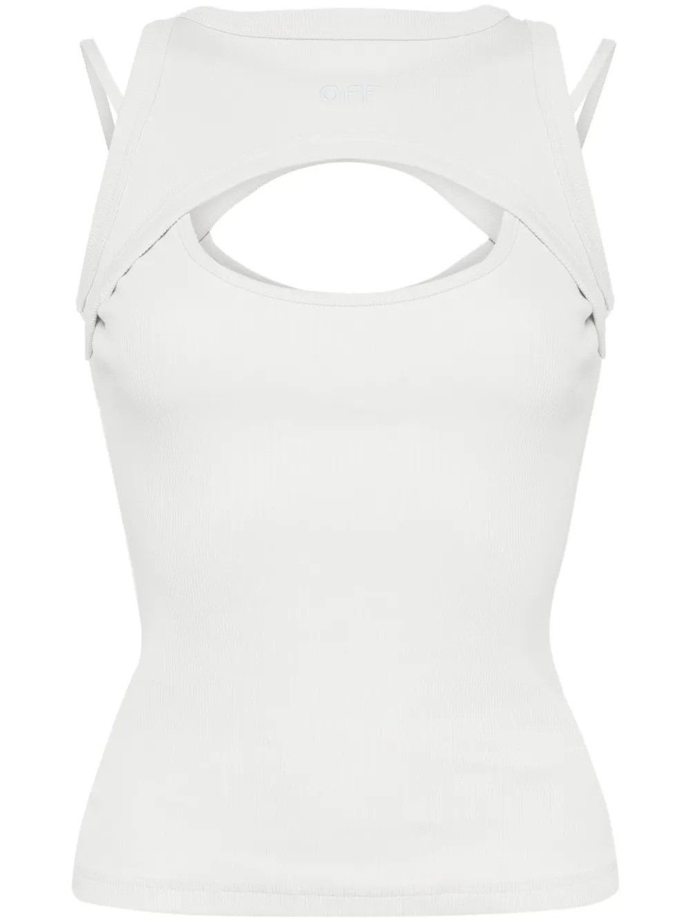Off-White og1mm1125 Ribbed Cropped Top in Grey Size XS / US 0-2 / IT 36-38 - 1 Thumbnail