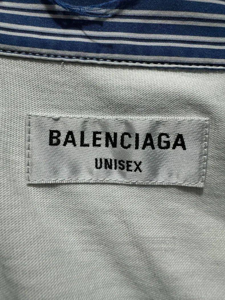 Balenciaga Balenciaga Large Destroyed Blue Striped Fake Two-piece Lon Size XXS / US 00 / IT 34 - 6 Thumbnail