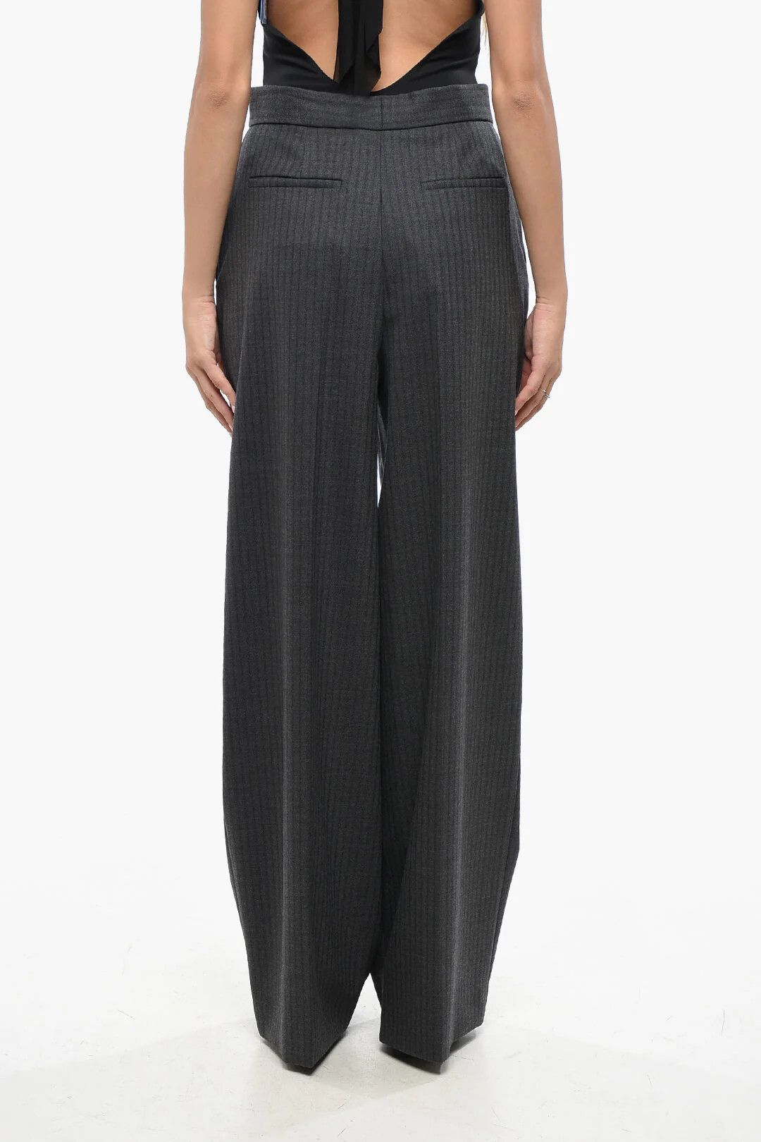 Fendi og1mm0326 Striped Wool Pant in Grey Size 27" / US 4 / IT 40 - 2 Thumbnail