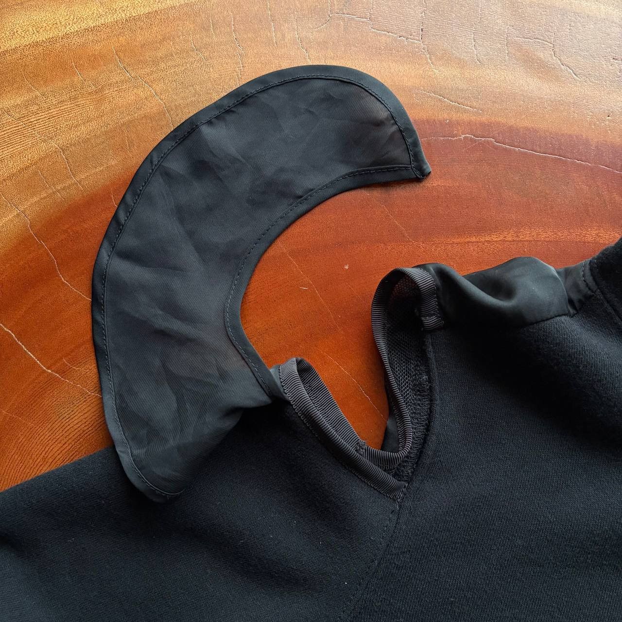 Sacai Sacai SS18 3890 Cut Out Shoulder Satin Trim Hoodie Size US S / EU 44-46 / 1 - 8 Thumbnail