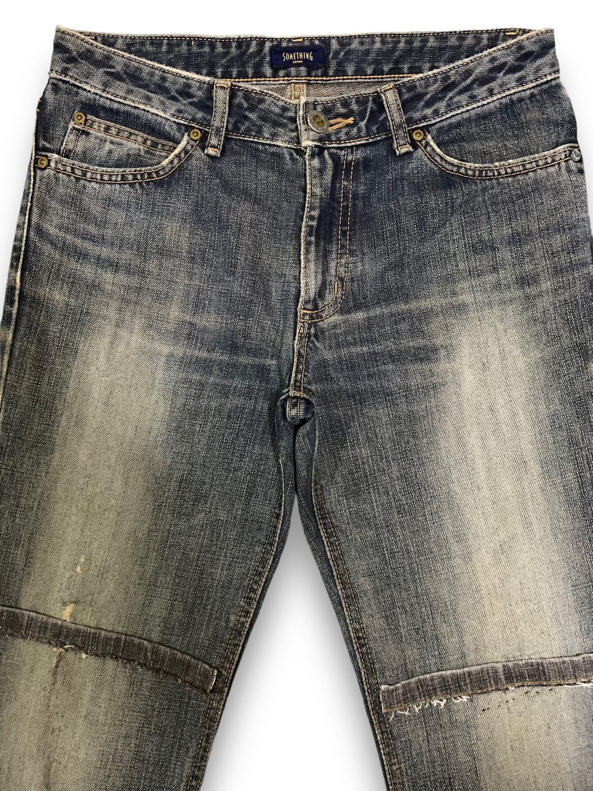 Edwin Vintage Edwin x Something Pour Femme Distressed Flared Jeans Size 28" / US 6 / IT 42 - 3 Thumbnail