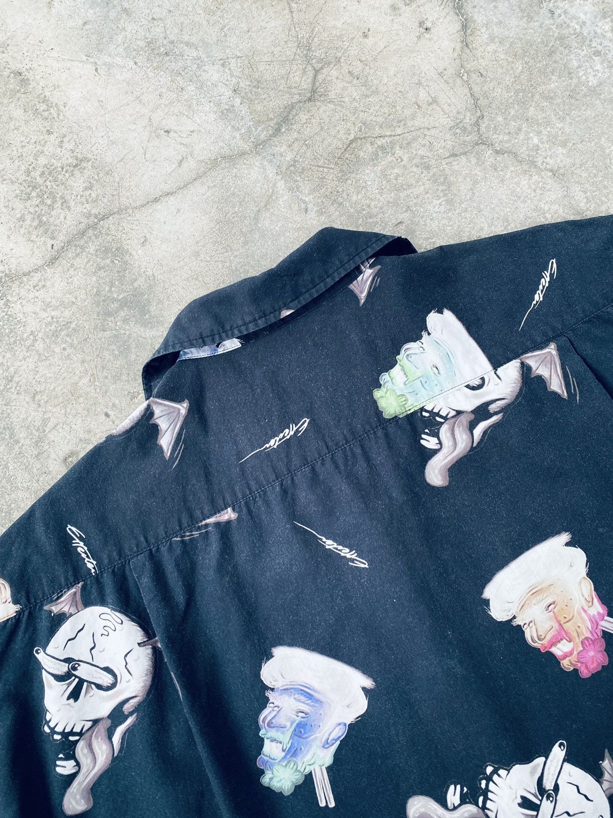 Japanese Brand Vintage Effe Harajuku Printed Open Collar Button Ups Size US XL / EU 56 / 4 - 7 Thumbnail