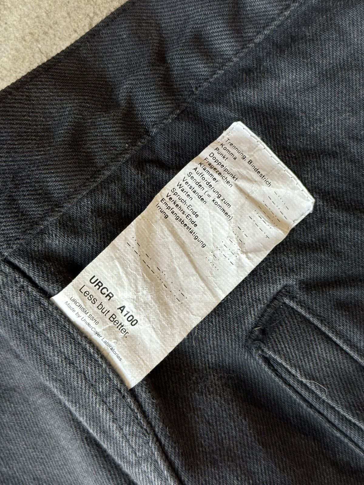 Undercover Undercover SS10 “Less but Better” Black Denim Trucker Size US L / EU 52-54 / 3 - 4 Thumbnail