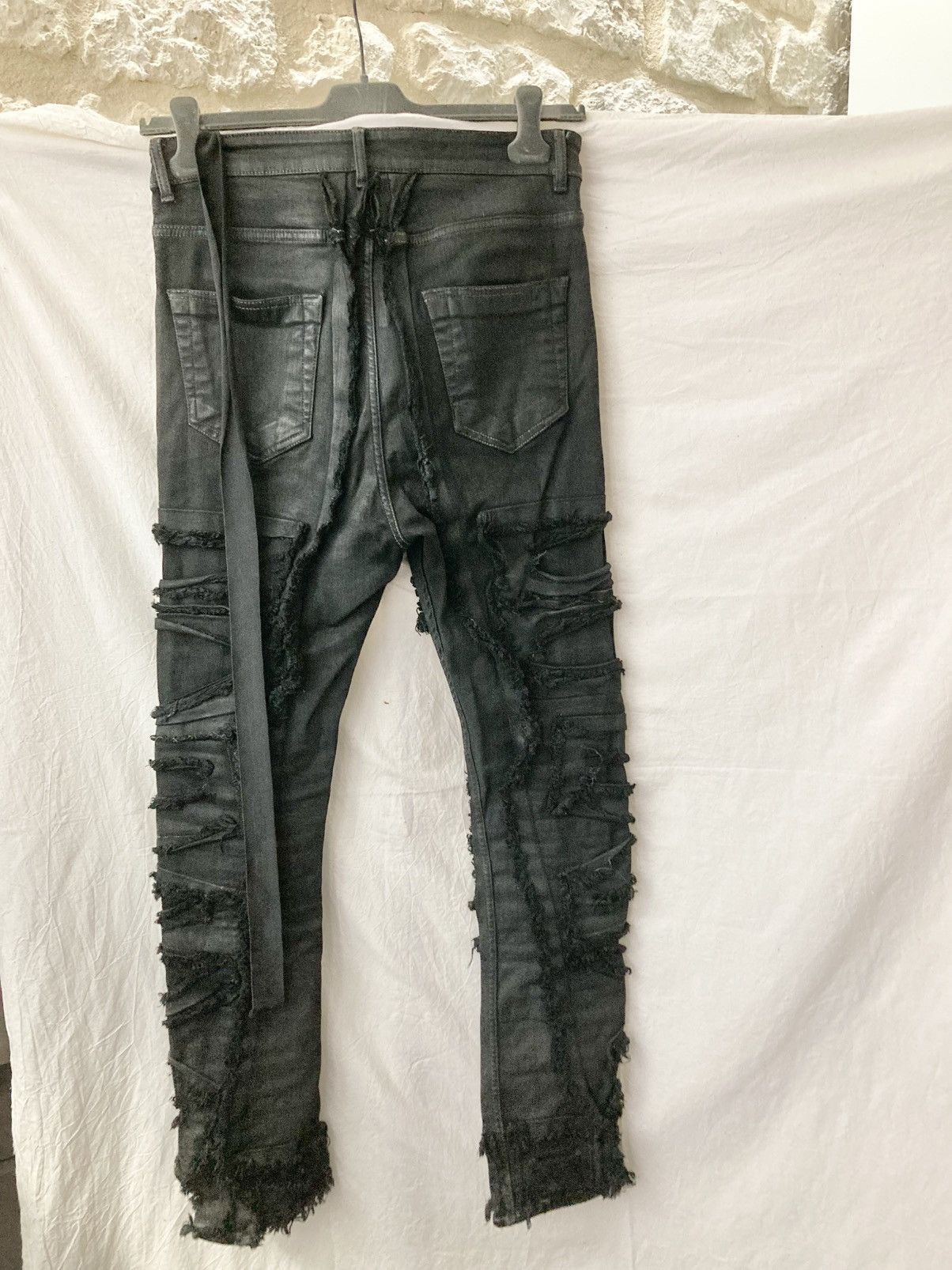Rick Owens Drkshdw Rick Owens Black Foil Slash Stretch Denim Size US 29 - 9 Thumbnail