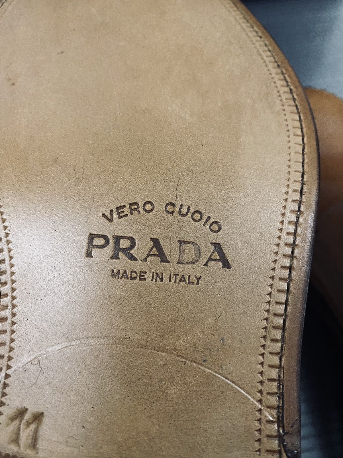 Prada Prada 🇮🇹 cognac cordovan leather triple sole derby 12 NEW Size US 12 / EU 45 - 10 Thumbnail