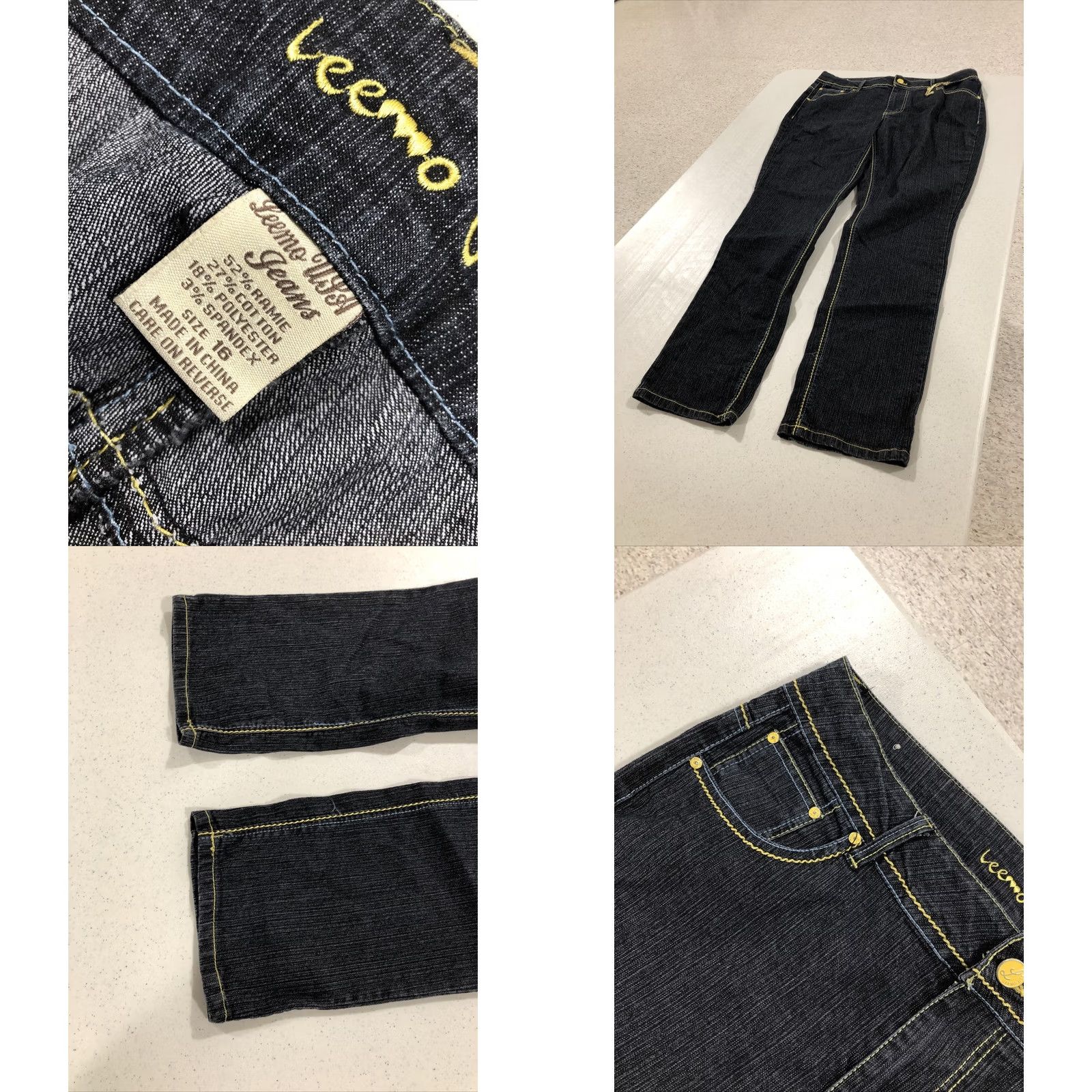 Vintage VINTAGE Leemo Usa Jeans Shape: Straight Leg Blue 16 Womens Stretchy New Condition Regular Size 16 USA Theme Womens Jeans 31 Inseam Button Accents Size 25" / US 0 / IT 36 - 8 Thumbnail