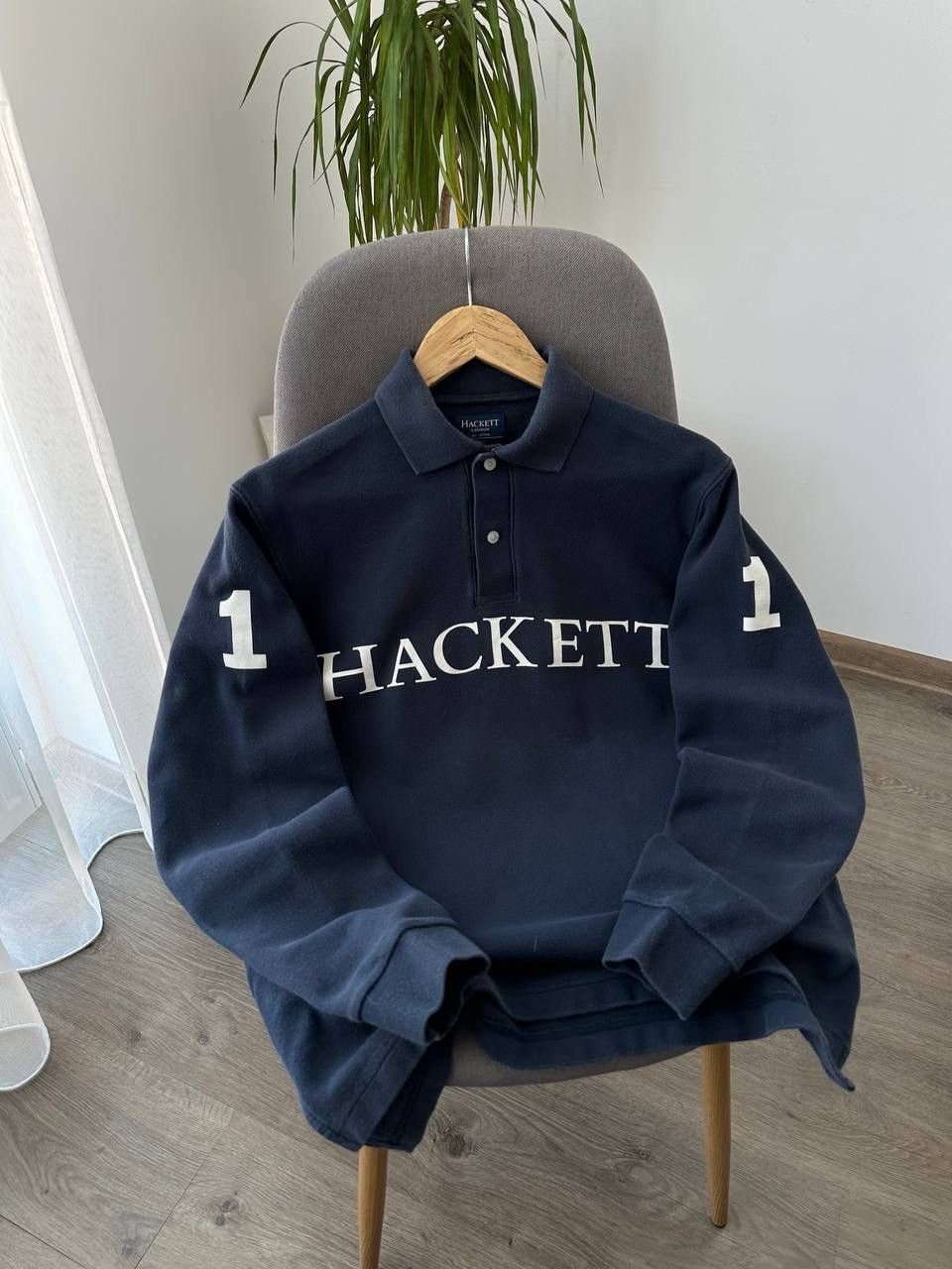 Hackett × Vintage Vintage Hackett 1 Blue Big Logo Rugby Sweatshirt Size US S / EU 44-46 / 1 - 15 Thumbnail