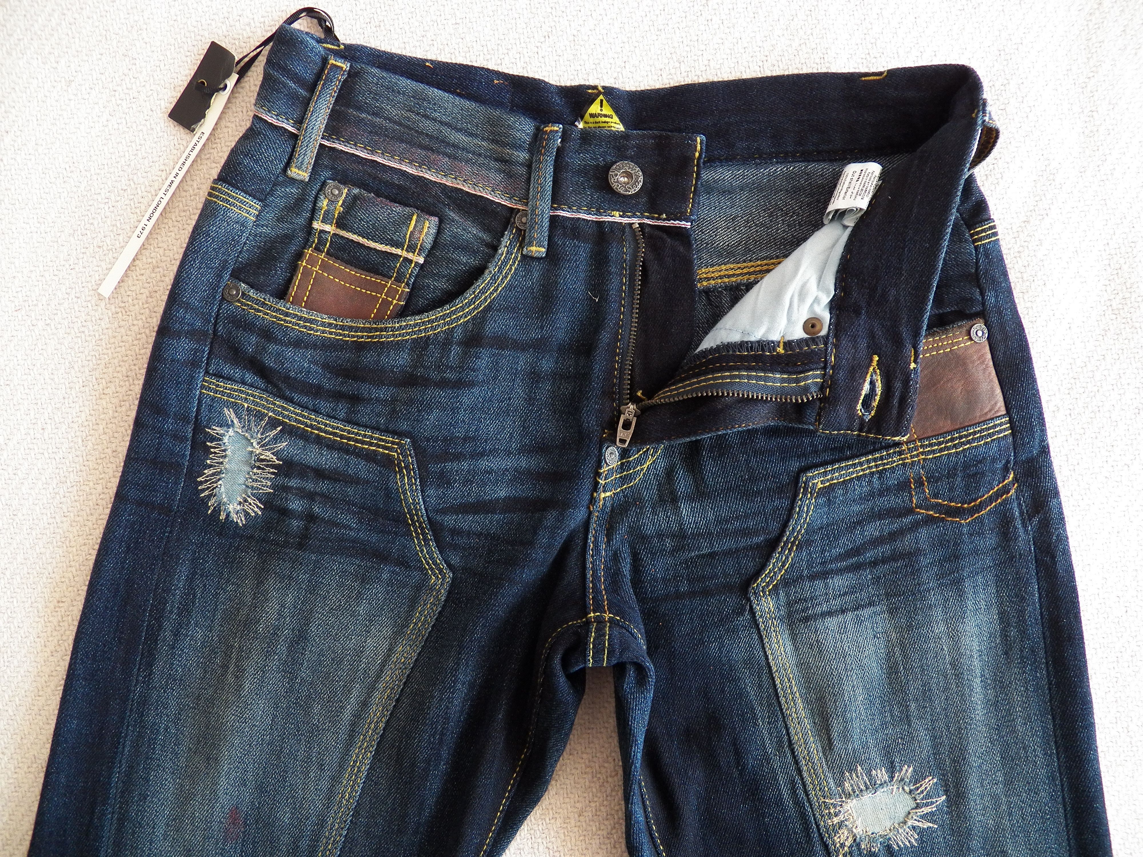 Pepe Jeans Lucy Indigo W25 L32 Factory Distressed Repaired