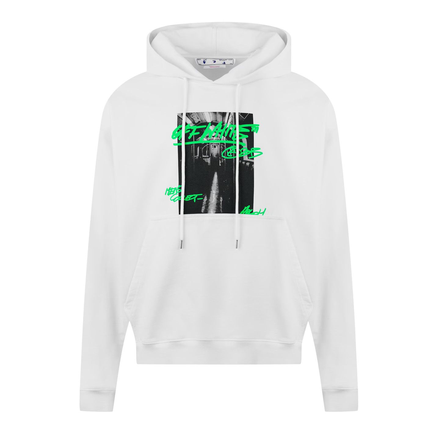 Off-White o1g2r1mq0226 Metro Type Hoodie In White Size US L / EU 52-54 / 3 - 1 Thumbnail